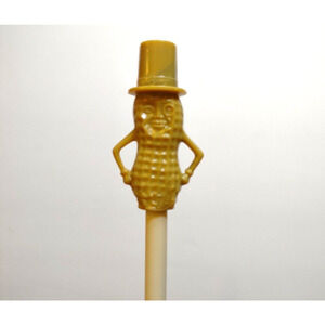 Mr Peanut Vintage Tan Drinking Straw 1950s Planters Peanuts Pop Culture Plastic